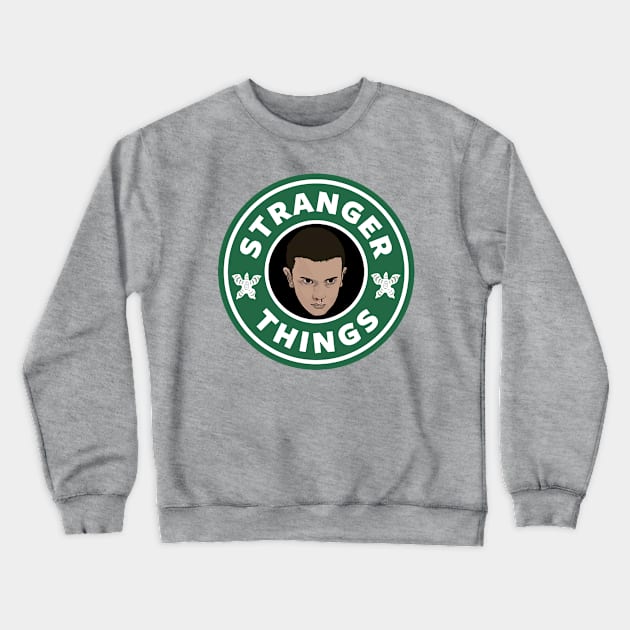 Stranger Things Eleven Coffee Crewneck Sweatshirt by Rebus28